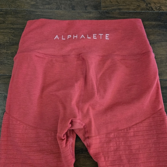 Alphalete OG Revival Leggings Seamless Athletic Full Length High-Rise Red Coral - Picture 7 of 7